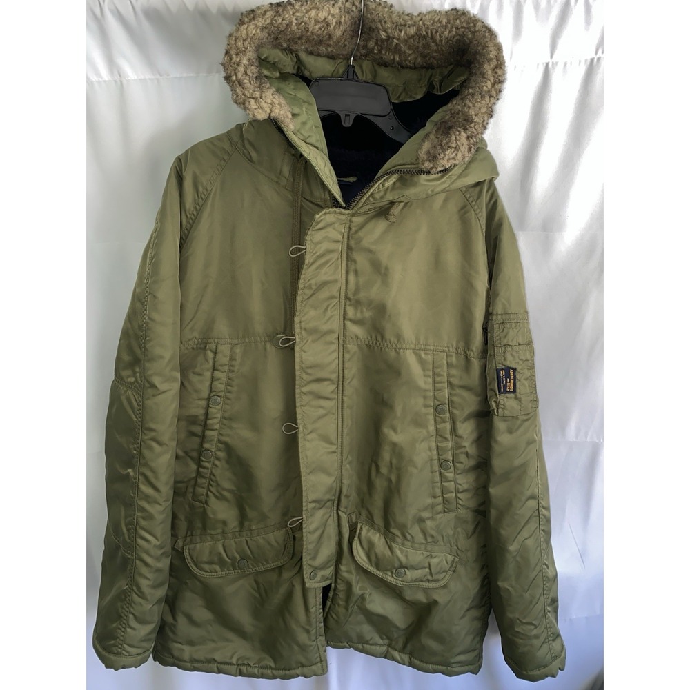 Abercrombie Fitch Men's Large Hooded 4470 Snorkel Jacket Military Parka